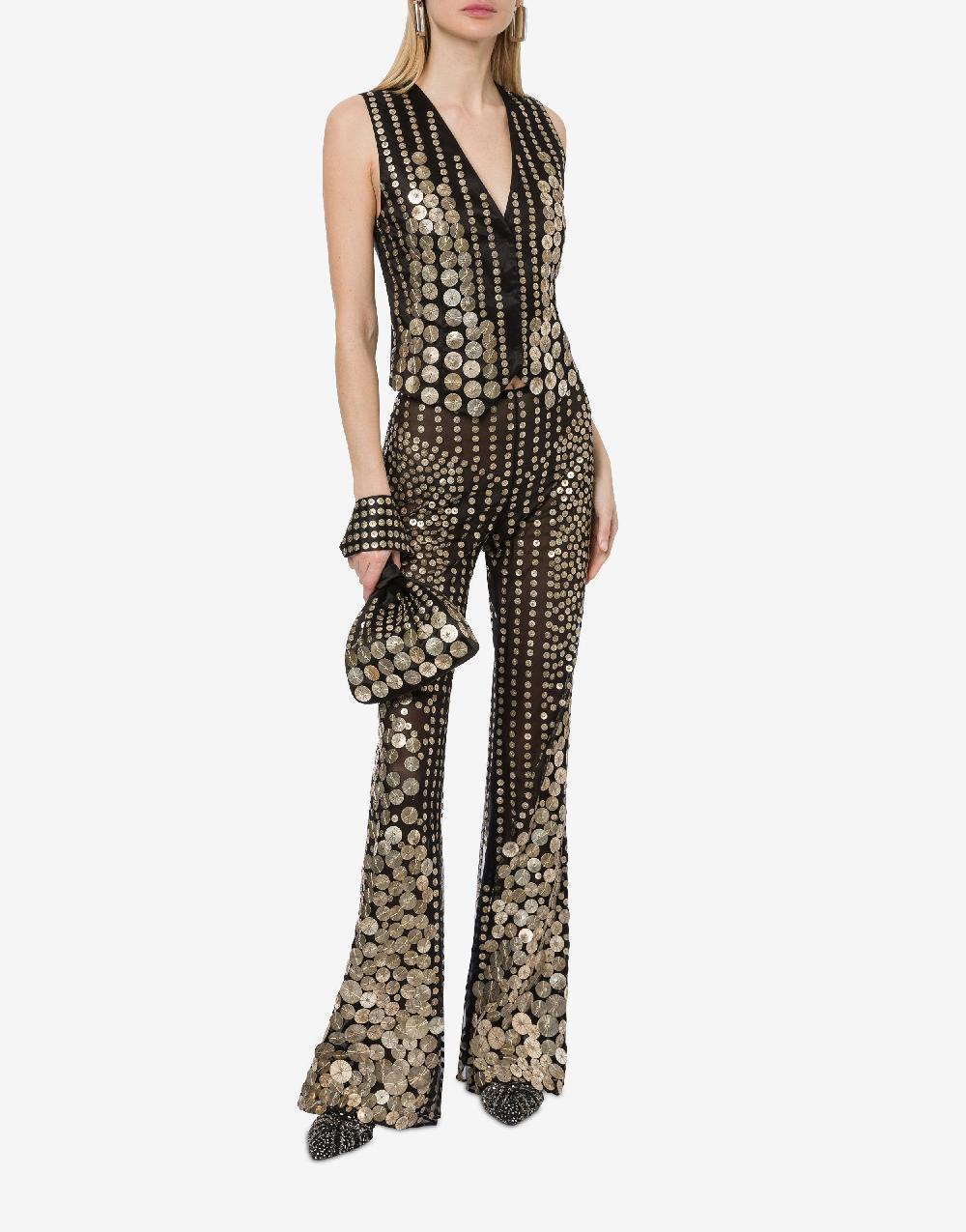 Alberta Ferretti Gilet con ricamo medaglie Sconto