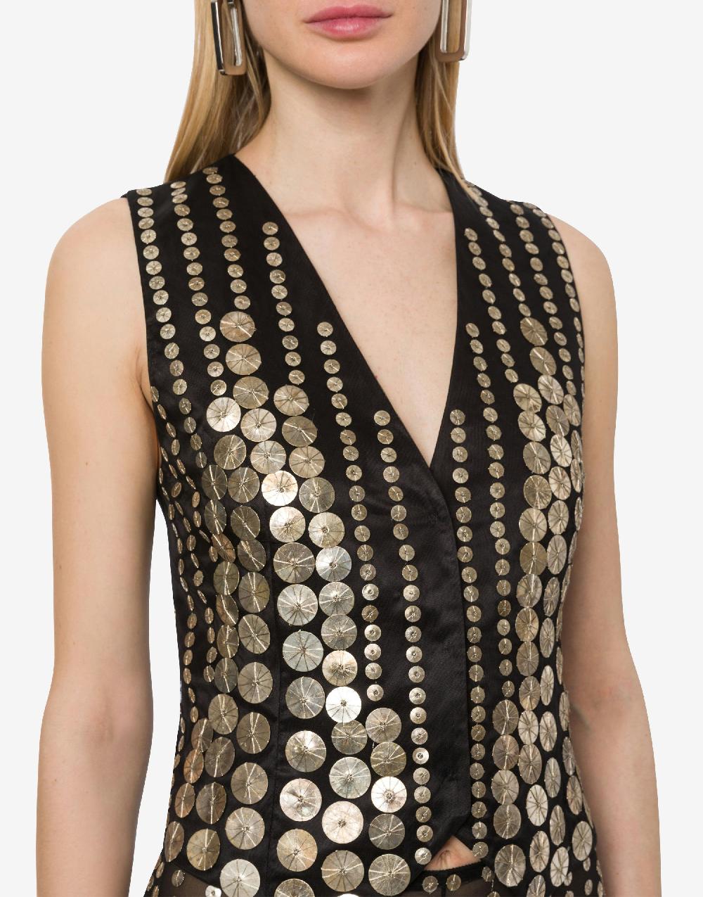 Alberta Ferretti Gilet con ricamo medaglie Sconto