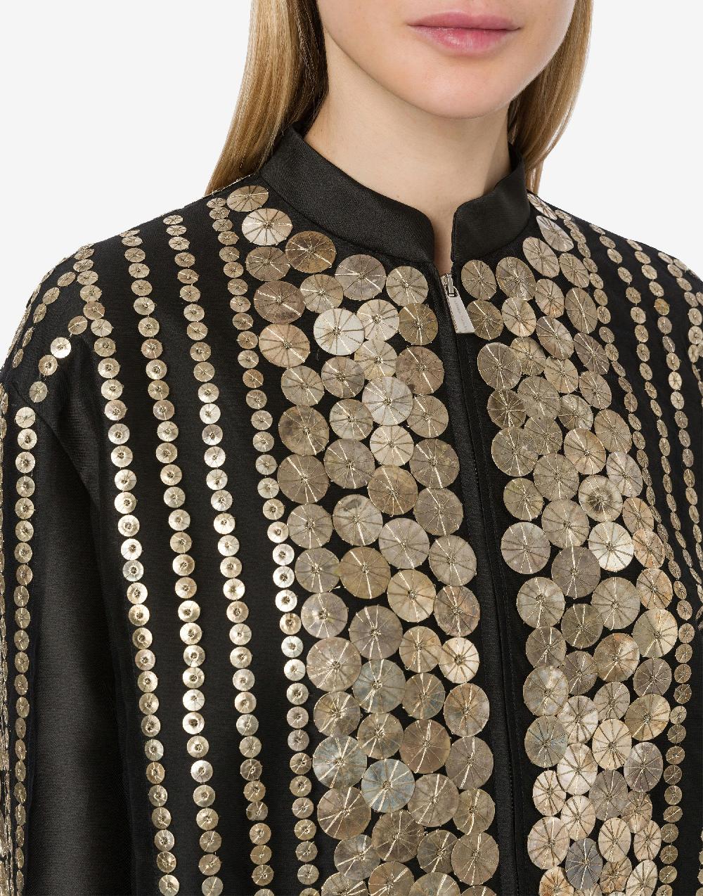 Alberta Ferretti Bomber in mikado con ricamo medaglie Online