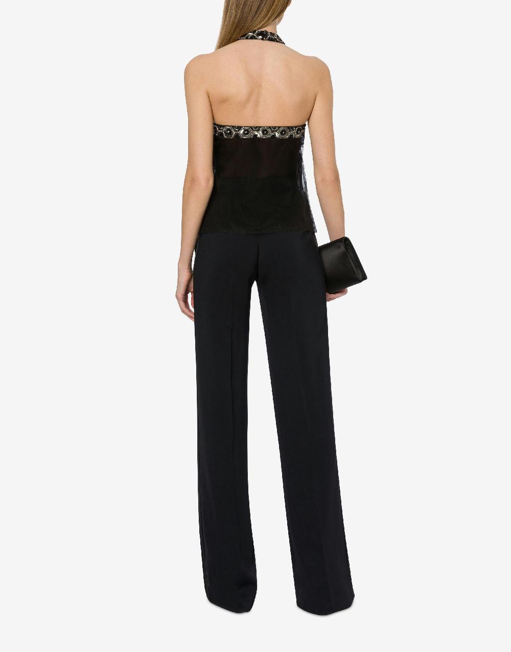 Alberta Ferretti Top in tulle con ricamo geometrico Saldi
