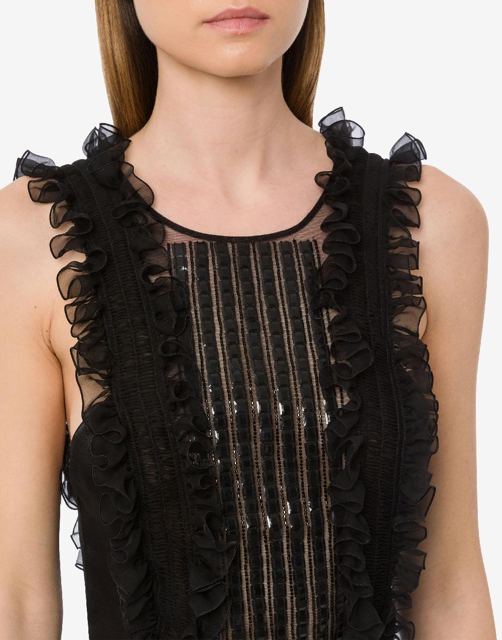 Alberta Ferretti Top in chiffon organico con colletto staccabile Offerte