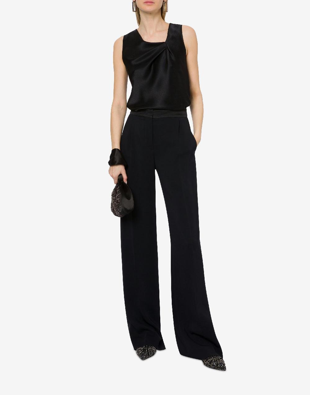 Alberta Ferretti Top in raso con drappeggi Vendita Calda