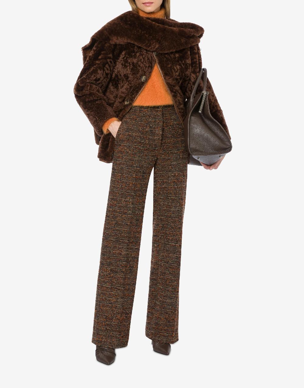 Alberta Ferretti Montone reversibile in shearling lucido con sciarpa Italy