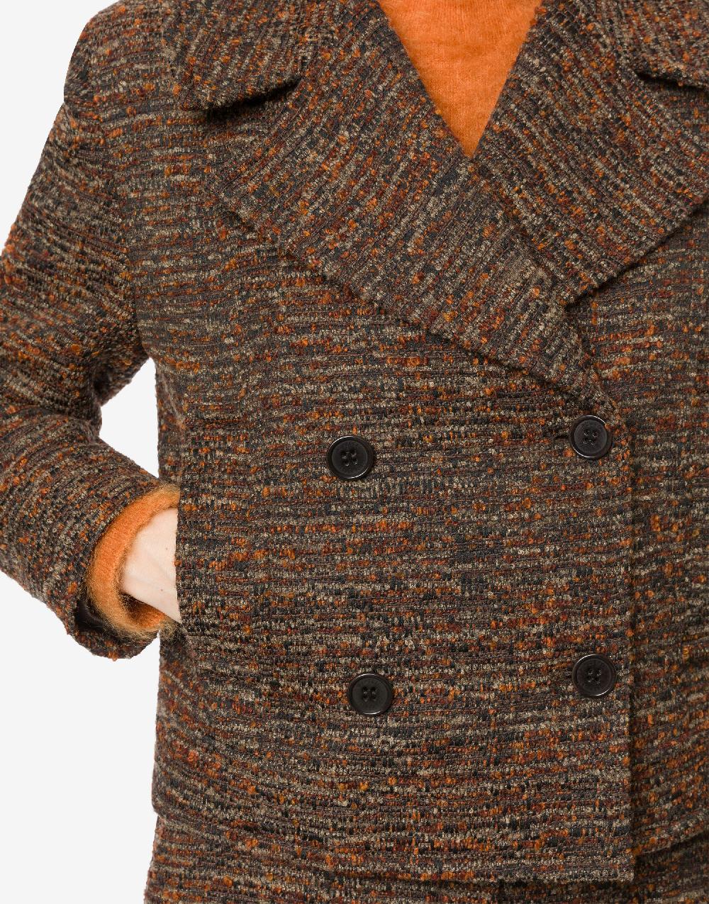 Alberta Ferretti Cappotto corto in tweed bottonato Italia
