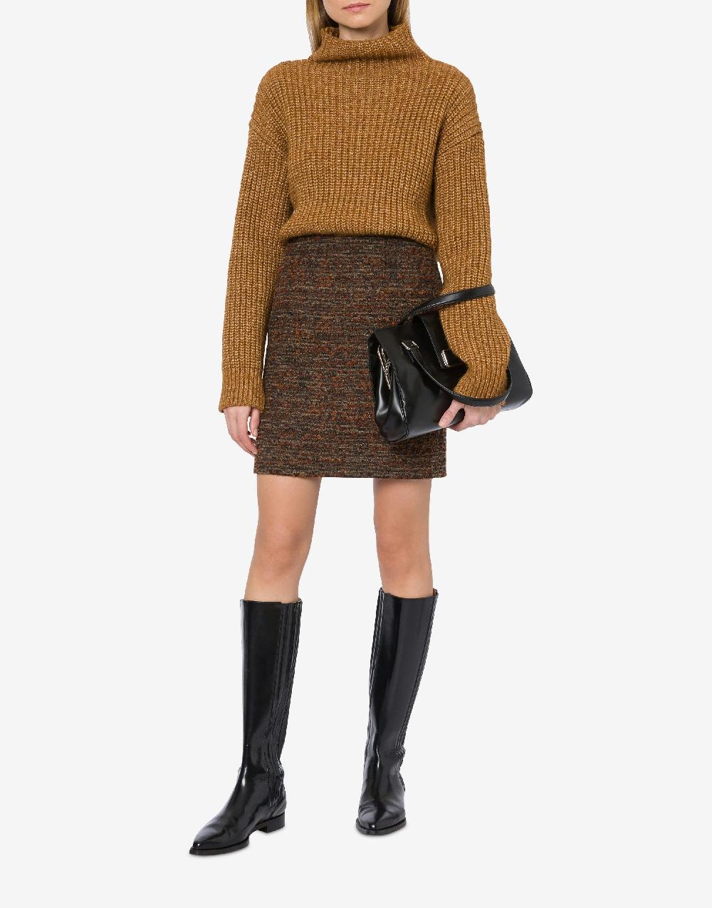 Alberta Ferretti Minigonna in tweed bottonato 2025