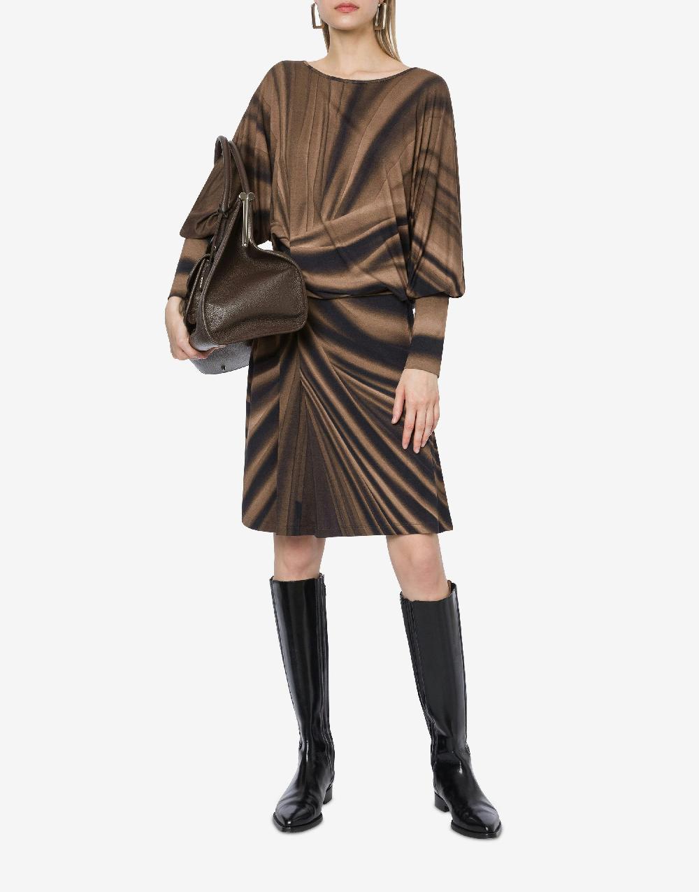 Alberta Ferretti Abito in jersey con stampa Drappeggio Spedizione Gratuita
