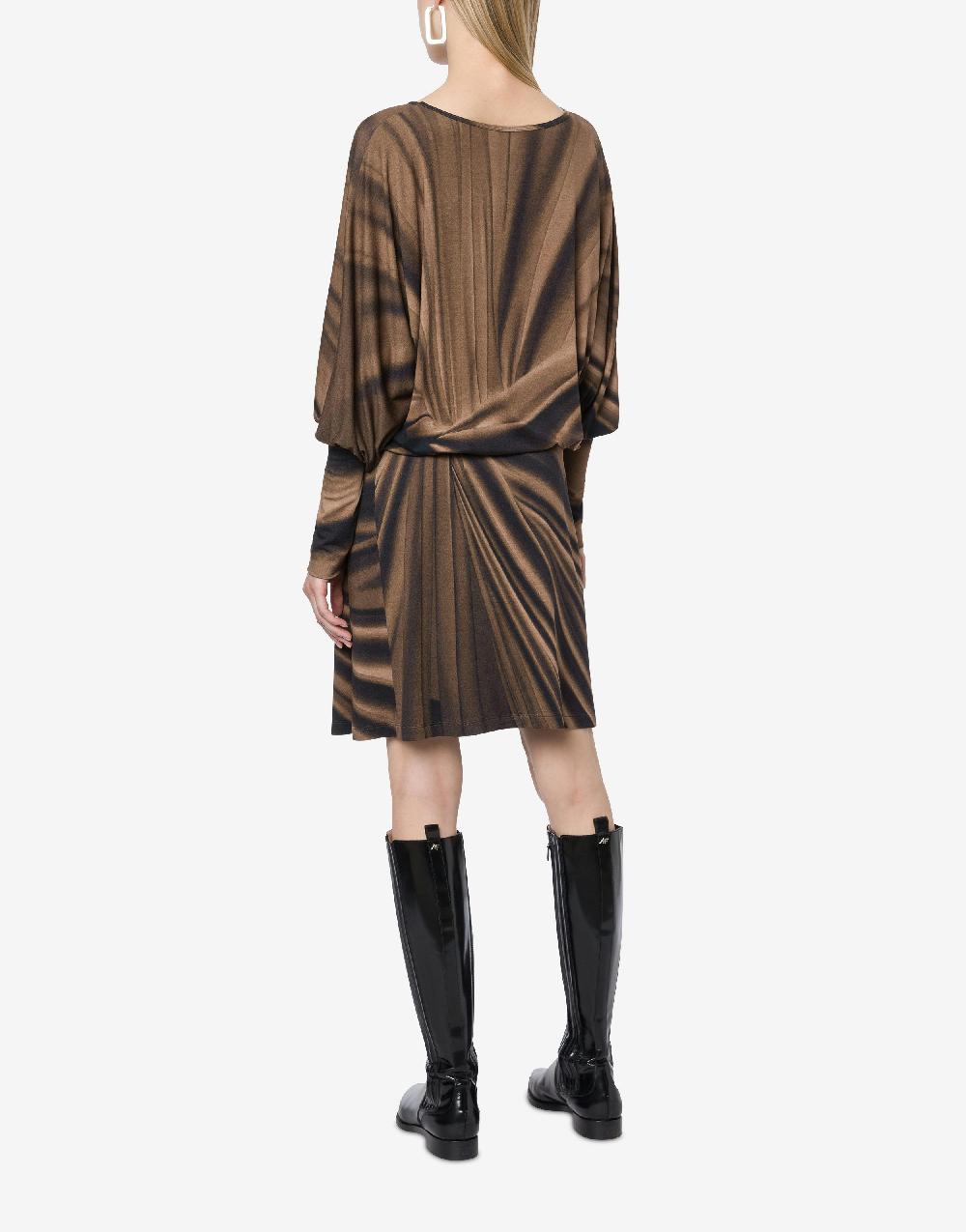 Alberta Ferretti Abito in jersey con stampa Drappeggio Spedizione Gratuita