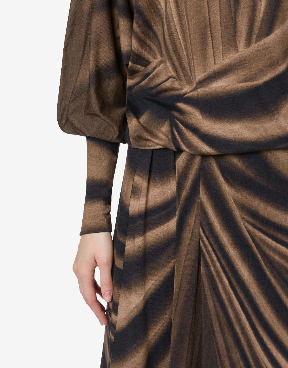 Alberta Ferretti Abito in jersey con stampa Drappeggio Spedizione Gratuita