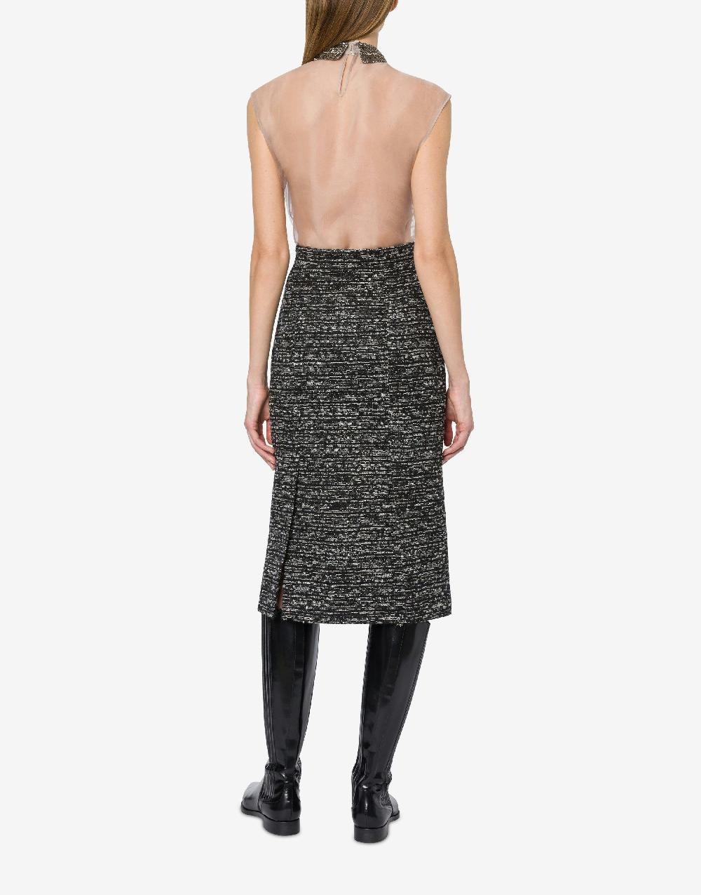 Alberta Ferretti Gonna midi in tweed bottonato Acquista Ora