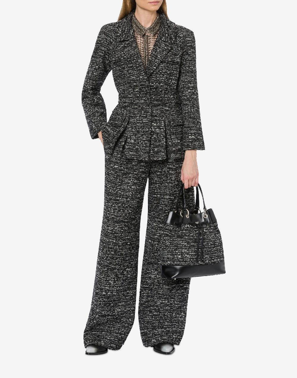 Alberta Ferretti Giacca in tweed bottonato con spacchi Consegna Veloce