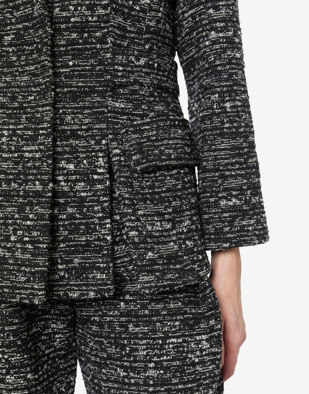 Alberta Ferretti Giacca in tweed bottonato con spacchi Consegna Veloce