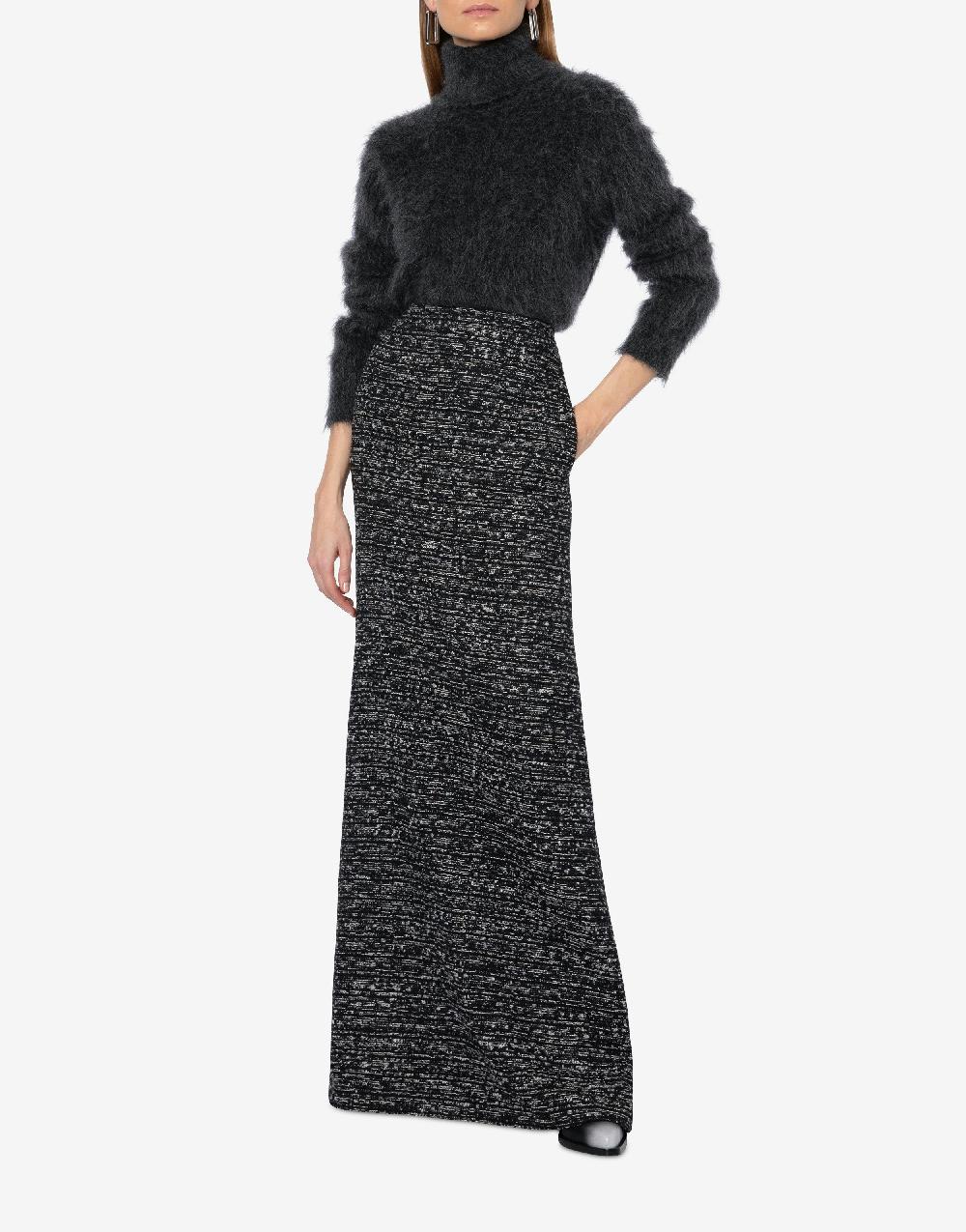 Alberta Ferretti Gonna lunga in tweed bottonato Promozione Limitata