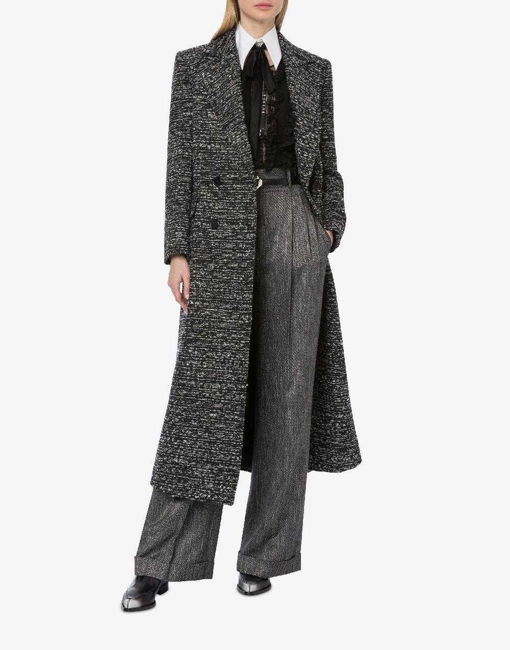 Alberta Ferretti Cappotto doppiopetto in tweed bottonato Fino Al -60%