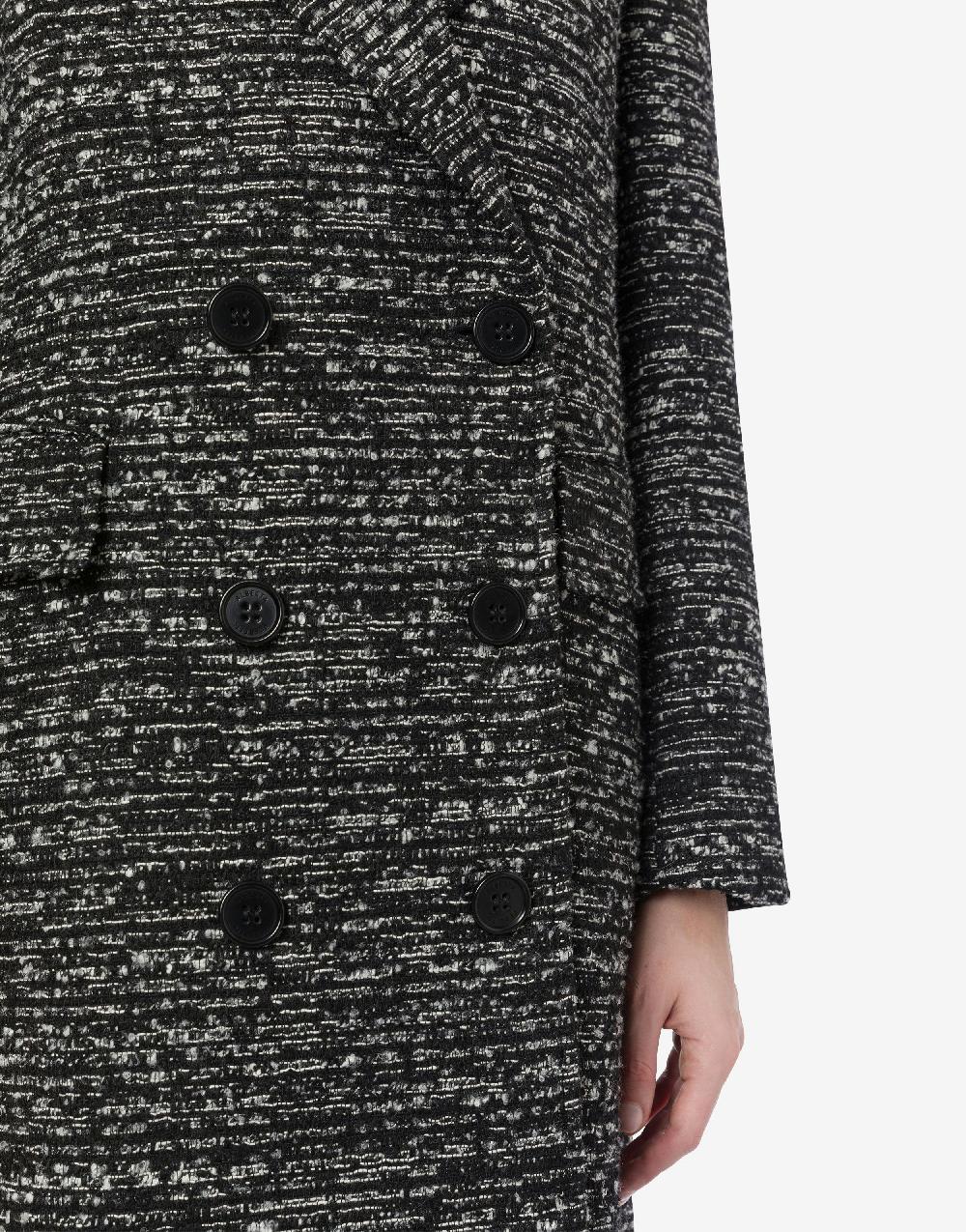 Alberta Ferretti Cappotto doppiopetto in tweed bottonato Fino Al -60%