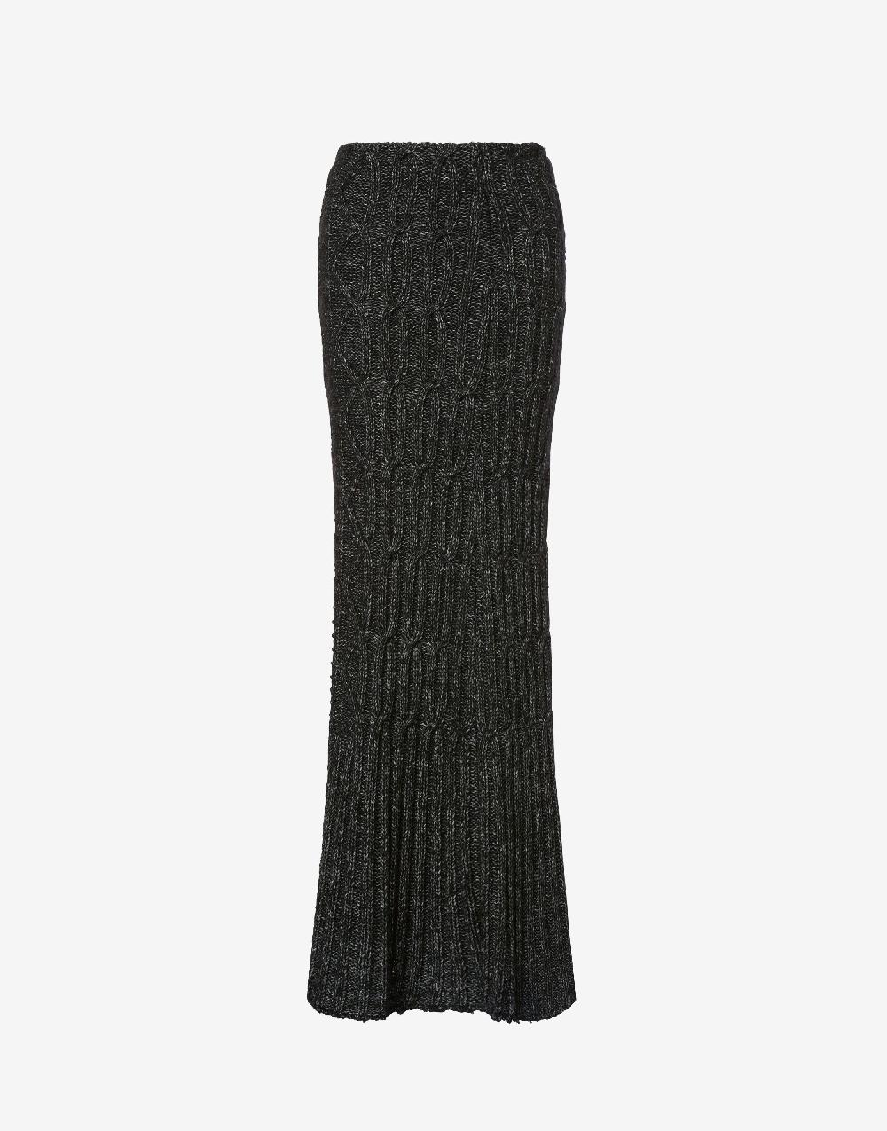 Alberta Ferretti Gonna lunga in fettuccia di lana cotone Sconto