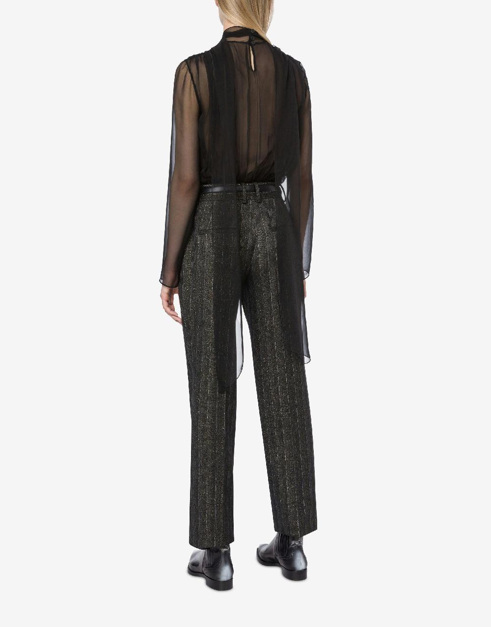 Alberta Ferretti Pantalone in gessato lurex Offerta