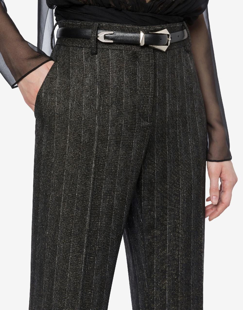Alberta Ferretti Pantalone in gessato lurex Offerta