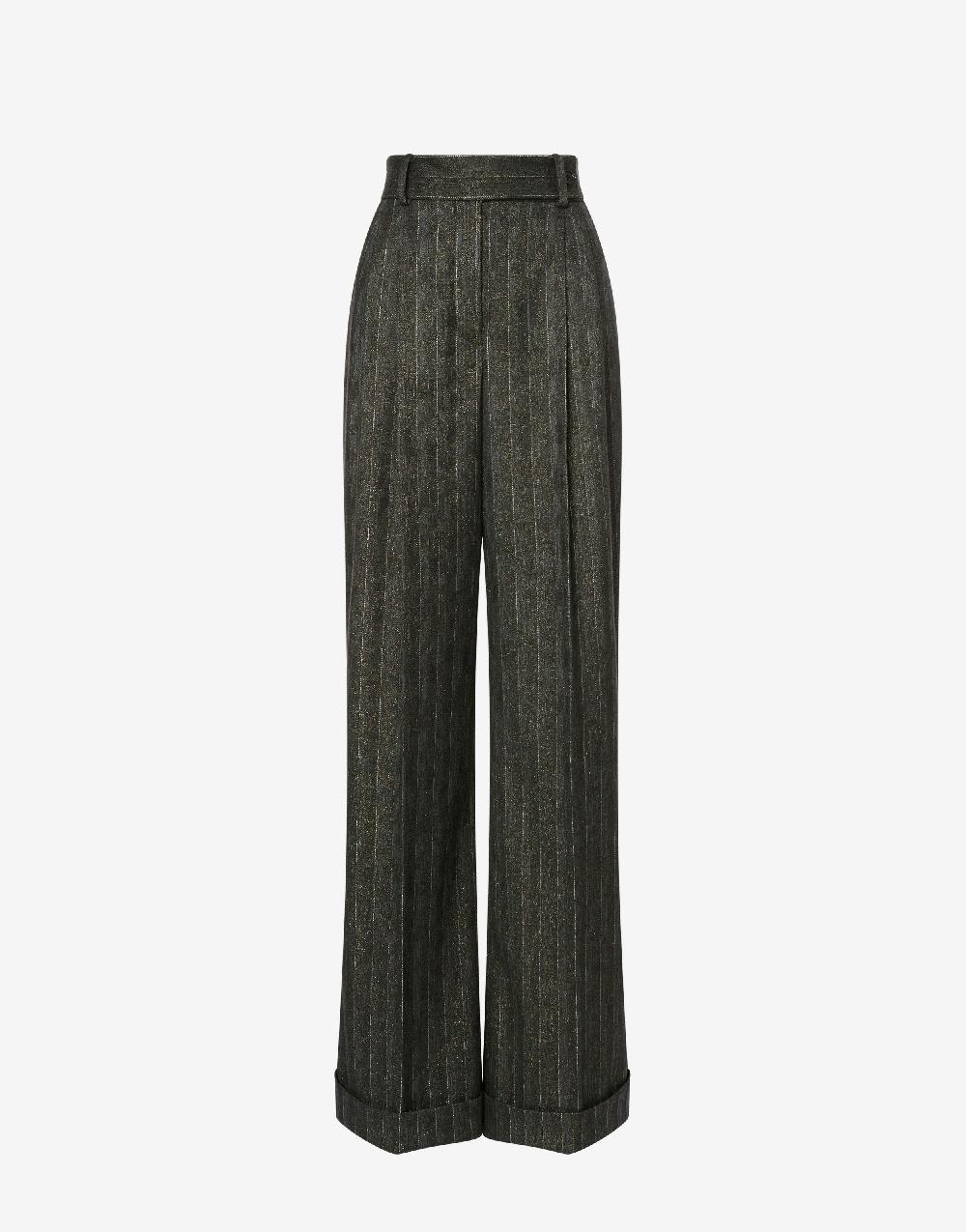 Alberta Ferretti Pantalone in gessato lurex Economico
