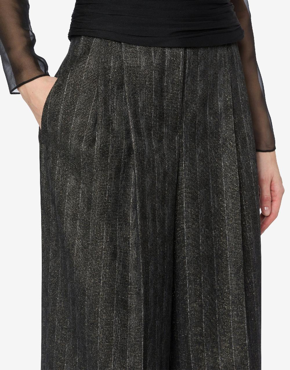Alberta Ferretti Pantalone in gessato lurex Economico