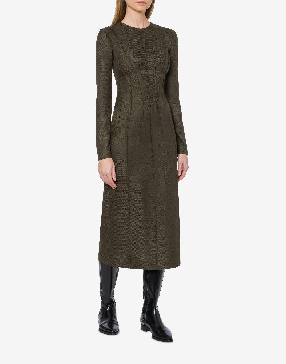 Alberta Ferretti Abito longuette in twill fiammato Outlet