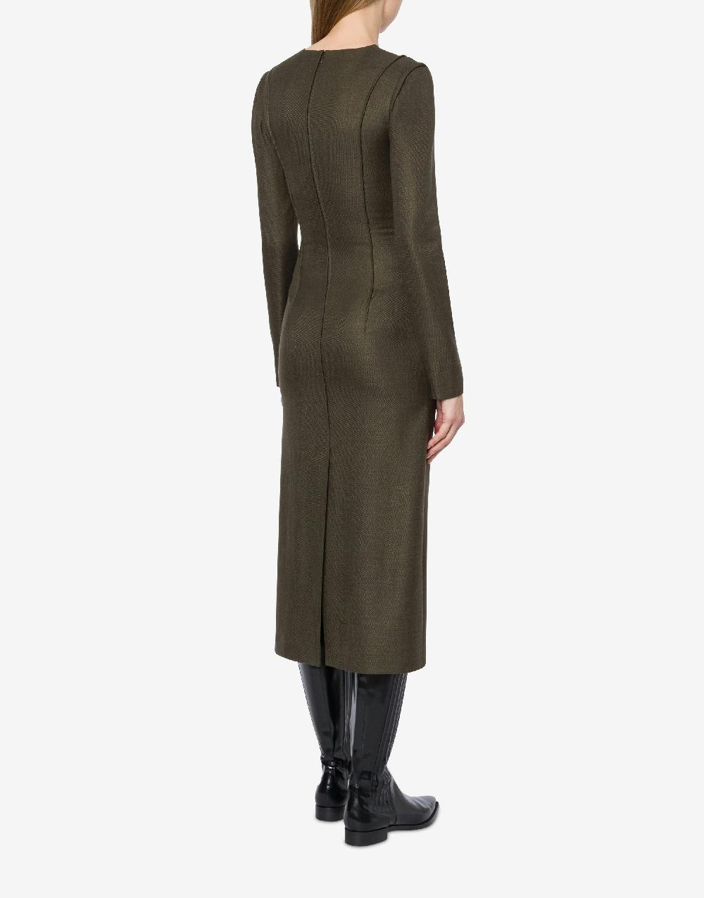 Alberta Ferretti Abito longuette in twill fiammato Outlet
