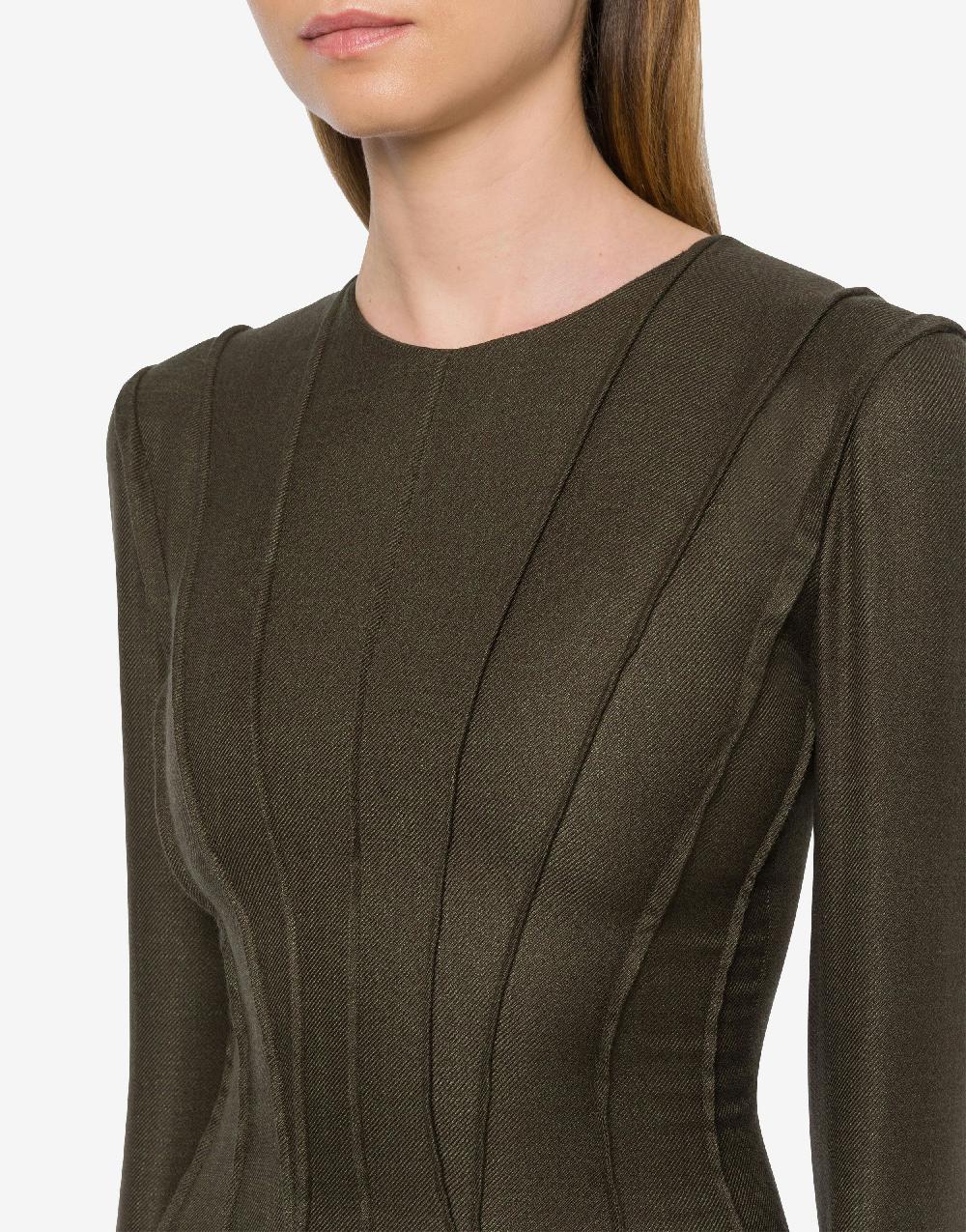 Alberta Ferretti Abito longuette in twill fiammato Outlet