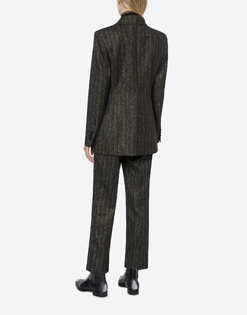 Alberta Ferretti Giacca doppiopetto in gessato lurex In Vendita
