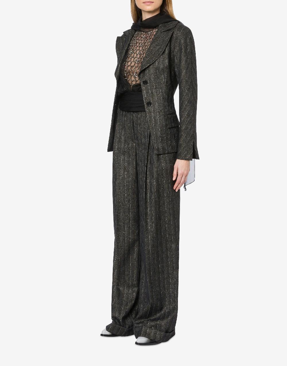 Alberta Ferretti Giacca in gessato lurex Hotsell