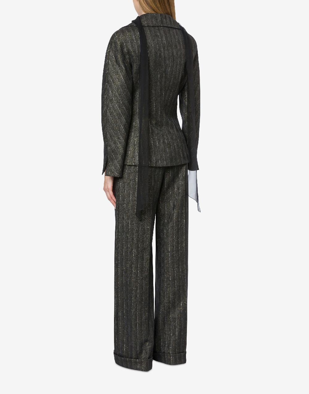 Alberta Ferretti Giacca in gessato lurex Hotsell