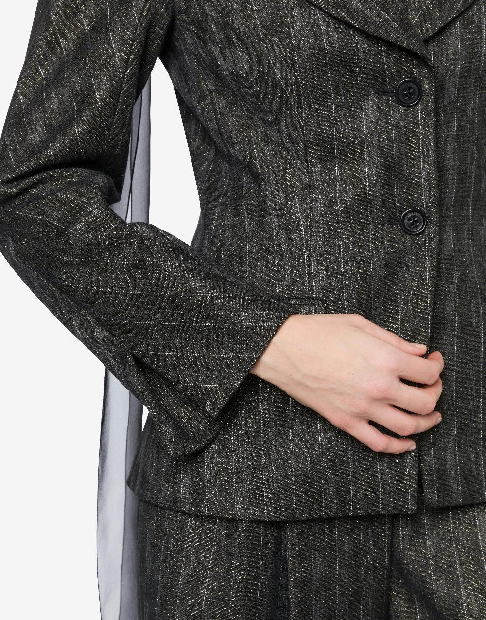 Alberta Ferretti Giacca in gessato lurex Hotsell
