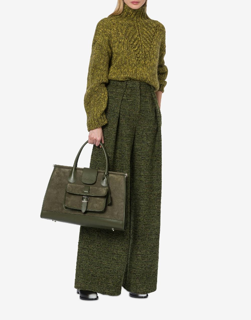 Alberta Ferretti Pantalone oversize in tweed bottonato In Saldo