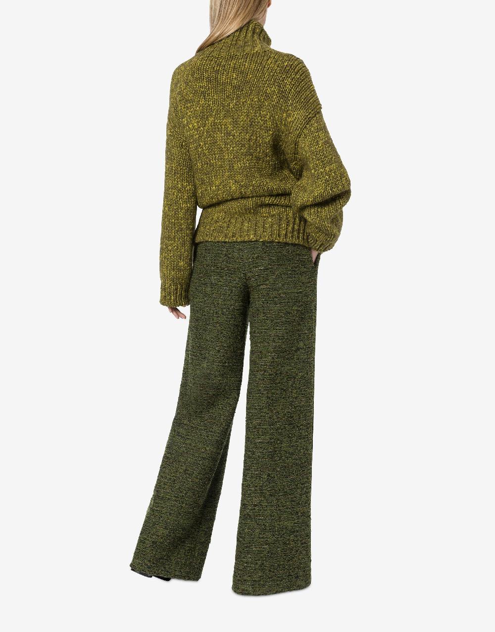 Alberta Ferretti Pantalone oversize in tweed bottonato In Saldo
