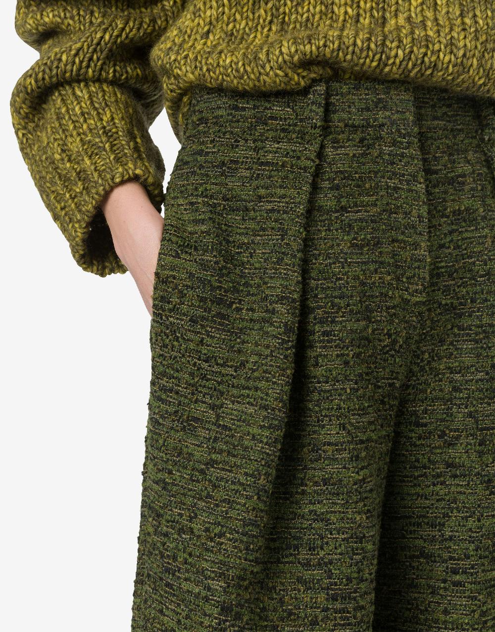 Alberta Ferretti Pantalone oversize in tweed bottonato In Saldo