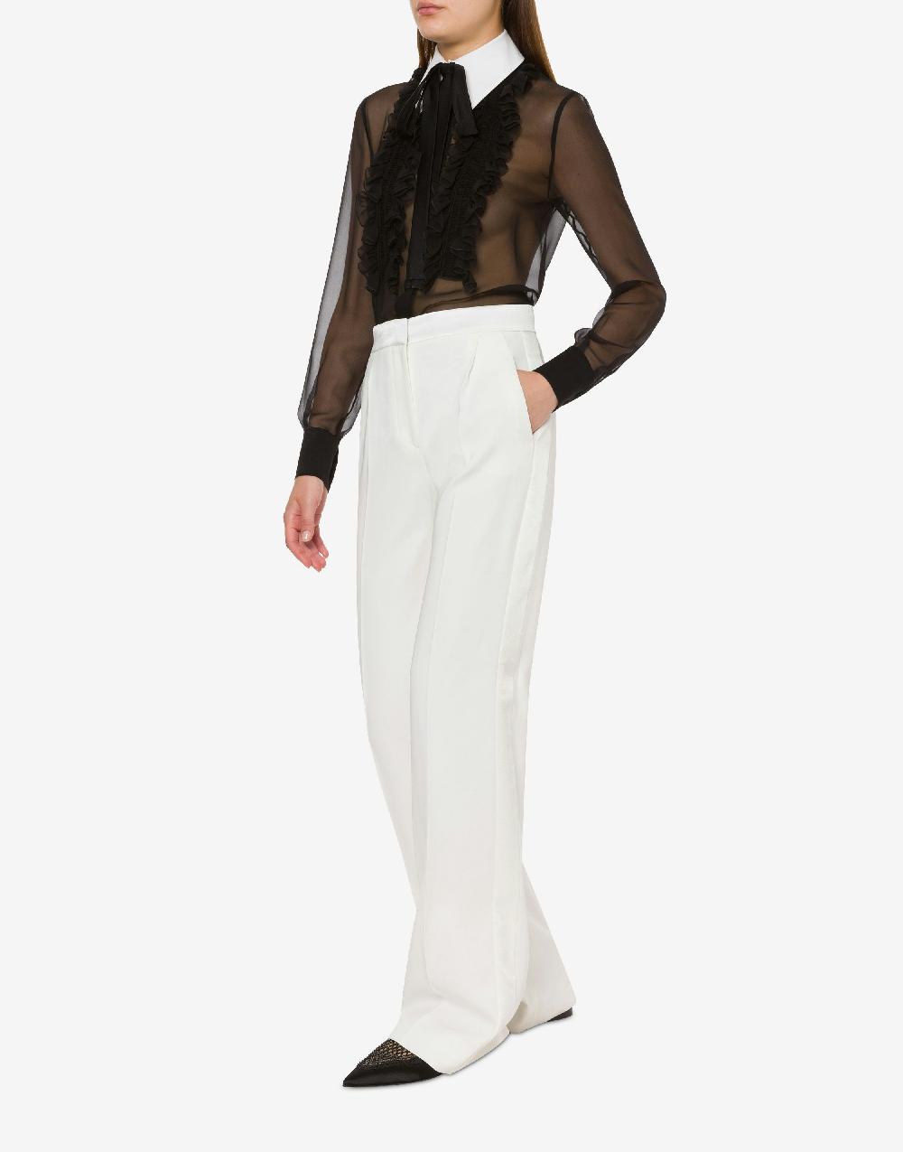 Alberta Ferretti Pantalone in cady stretch con dettagli in raso In Linea