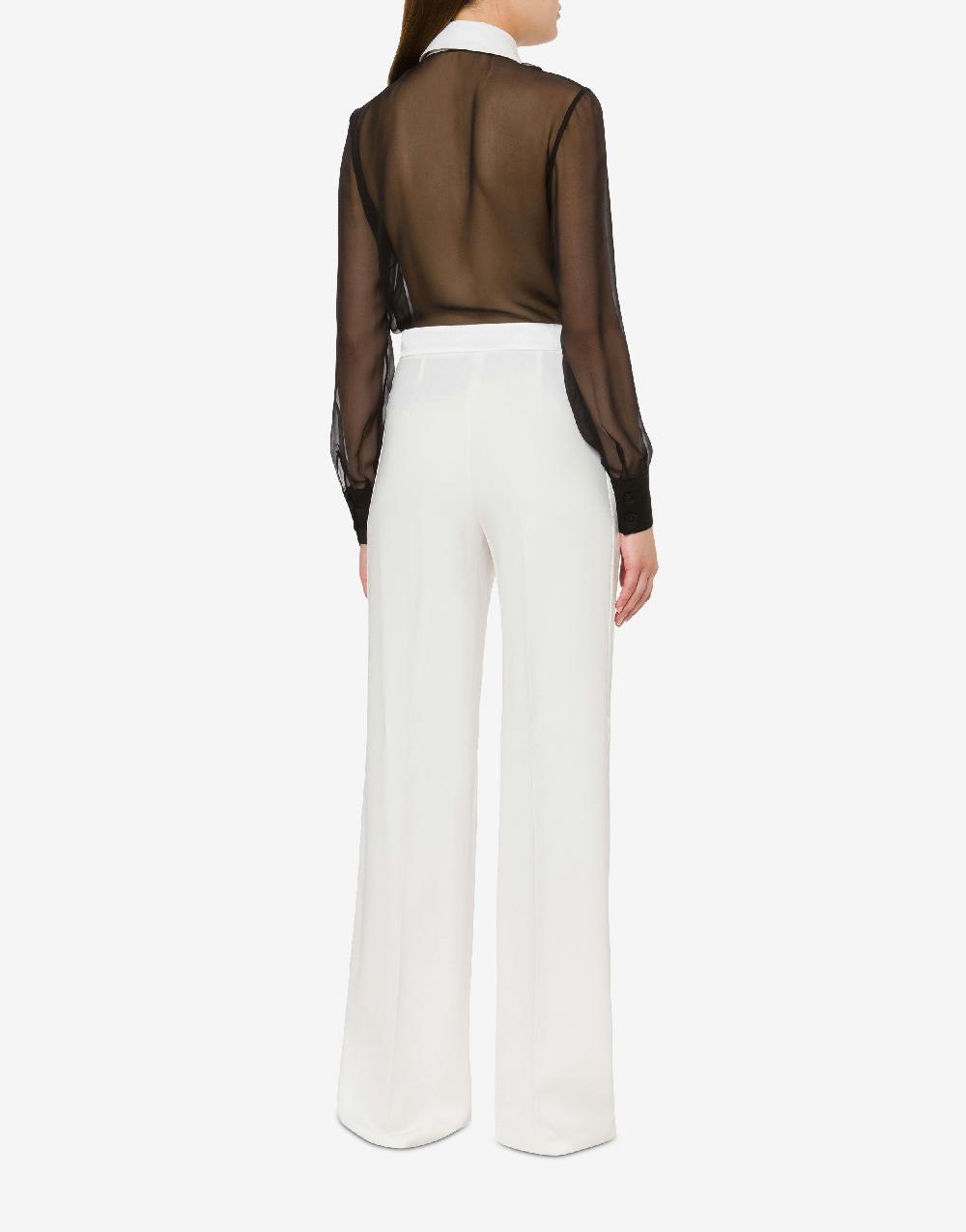 Alberta Ferretti Pantalone in cady stretch con dettagli in raso In Linea
