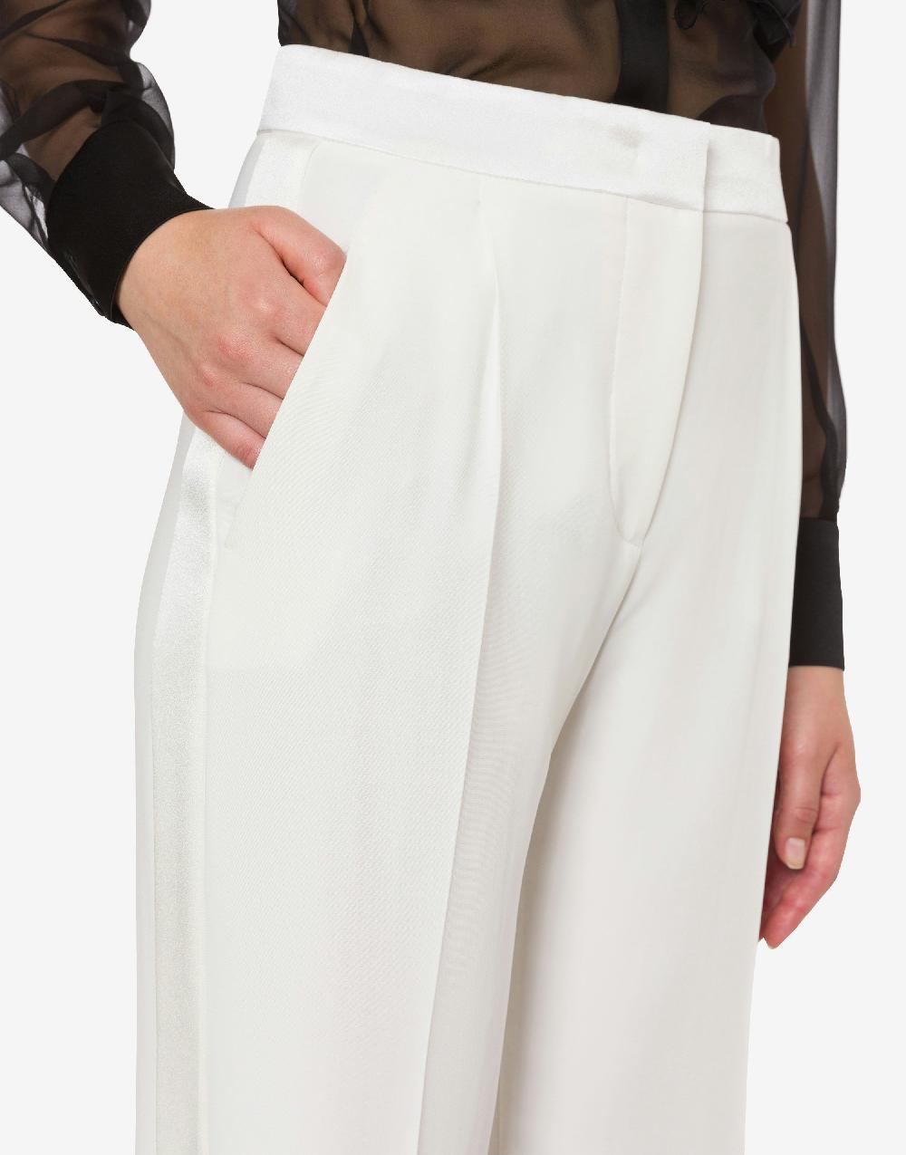Alberta Ferretti Pantalone in cady stretch con dettagli in raso In Linea