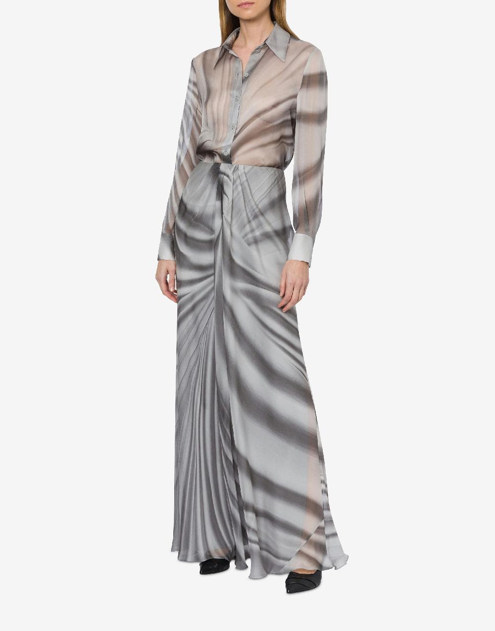 Alberta Ferretti Camicia in chiffon con stampa Drappeggio Nuovo