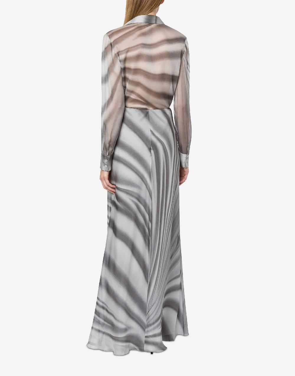 Alberta Ferretti Camicia in chiffon con stampa Drappeggio Nuovo