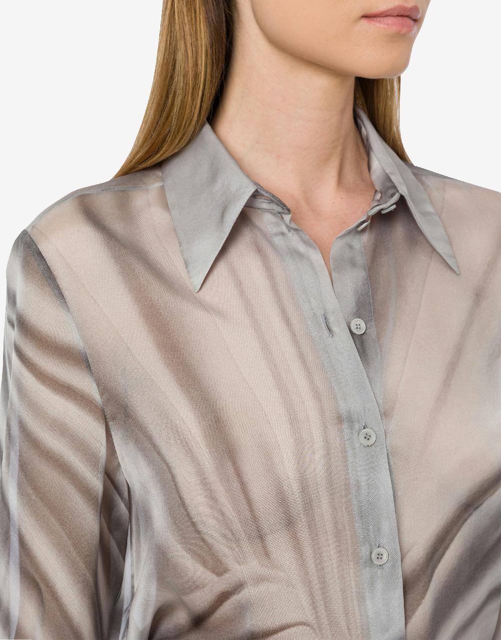 Alberta Ferretti Camicia in chiffon con stampa Drappeggio Nuovo