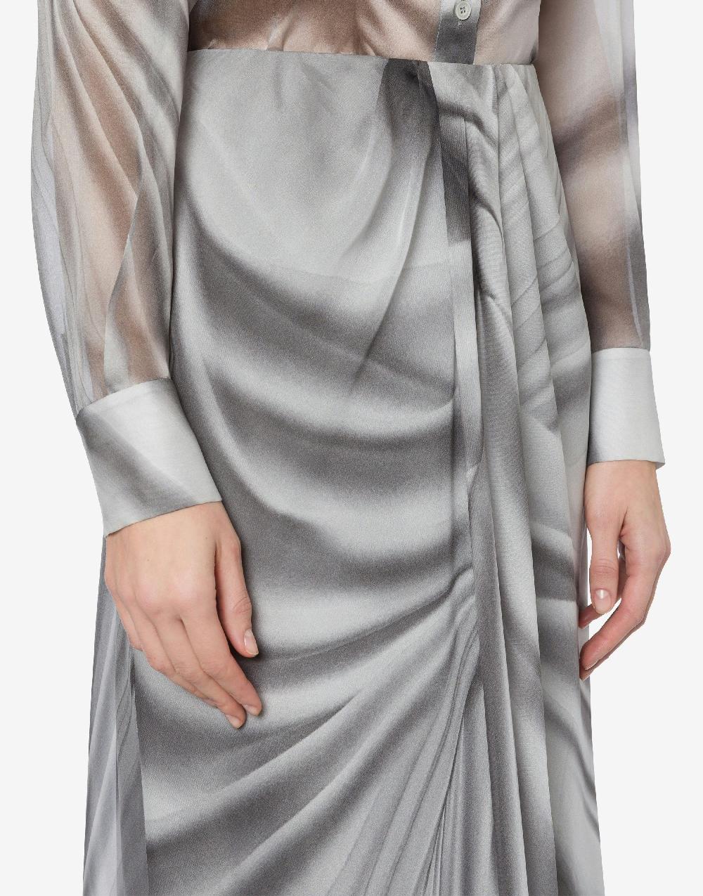 Alberta Ferretti Gonna in chiffon con stampa Drappeggio Qualità