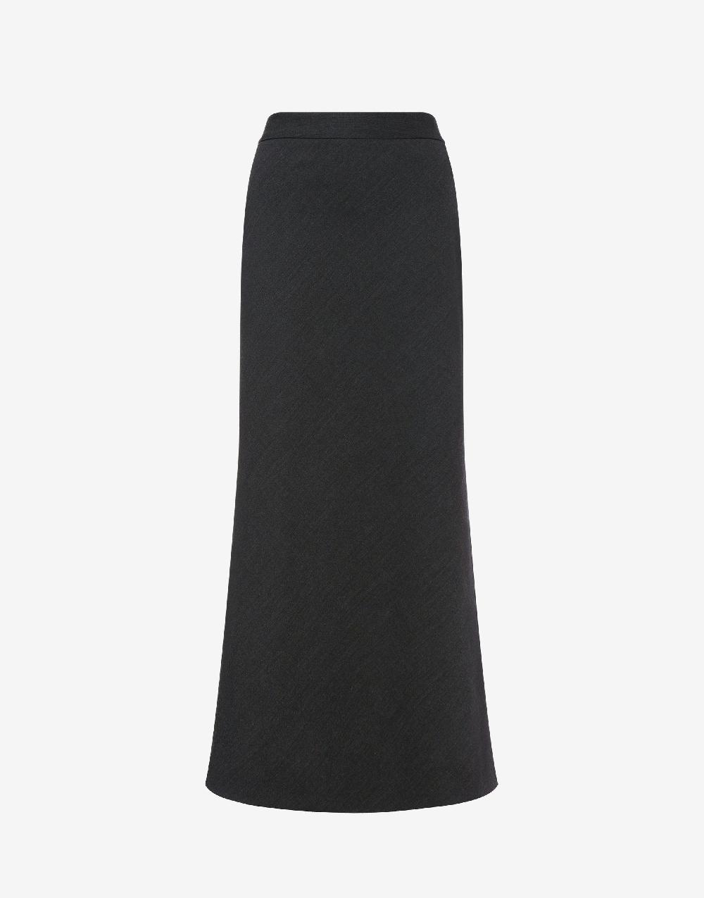 Alberta Ferretti Gonna lunga in twill di lana stretch