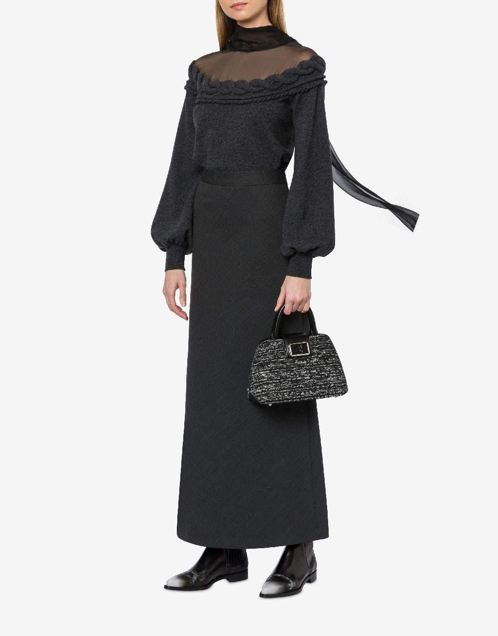 Alberta Ferretti Gonna lunga in twill di lana stretch Spedizione Gratuita