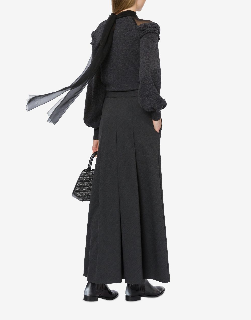Alberta Ferretti Gonna lunga in twill di lana stretch Spedizione Gratuita
