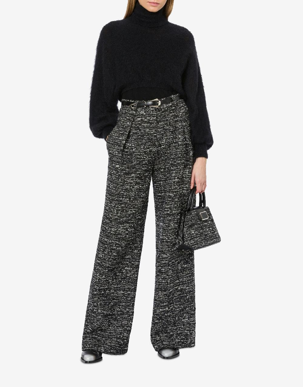 Alberta Ferretti Pantalone oversize in tweed bottonato Qualità Garantita