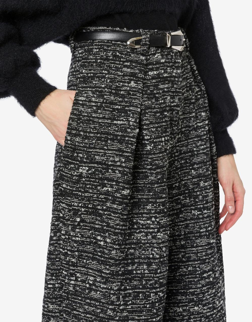 Alberta Ferretti Pantalone oversize in tweed bottonato Qualità Garantita