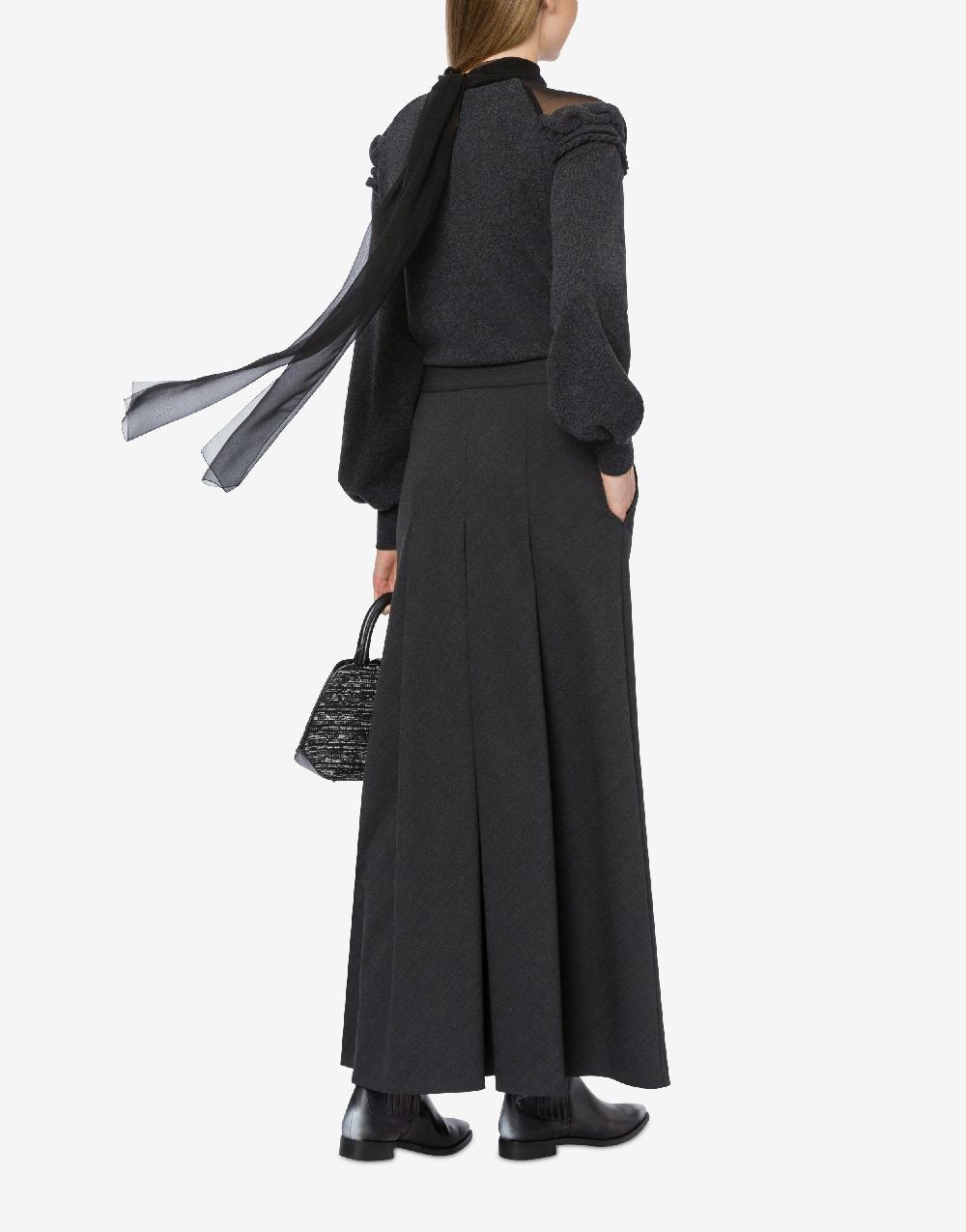 Alberta Ferretti Maglia in lana cashmere e chiffon Fino Al -60%