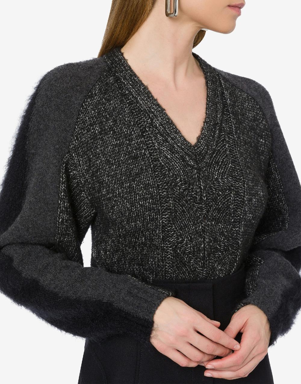 Alberta Ferretti Maglione con maniche in misto lana cashmere Shopping Online