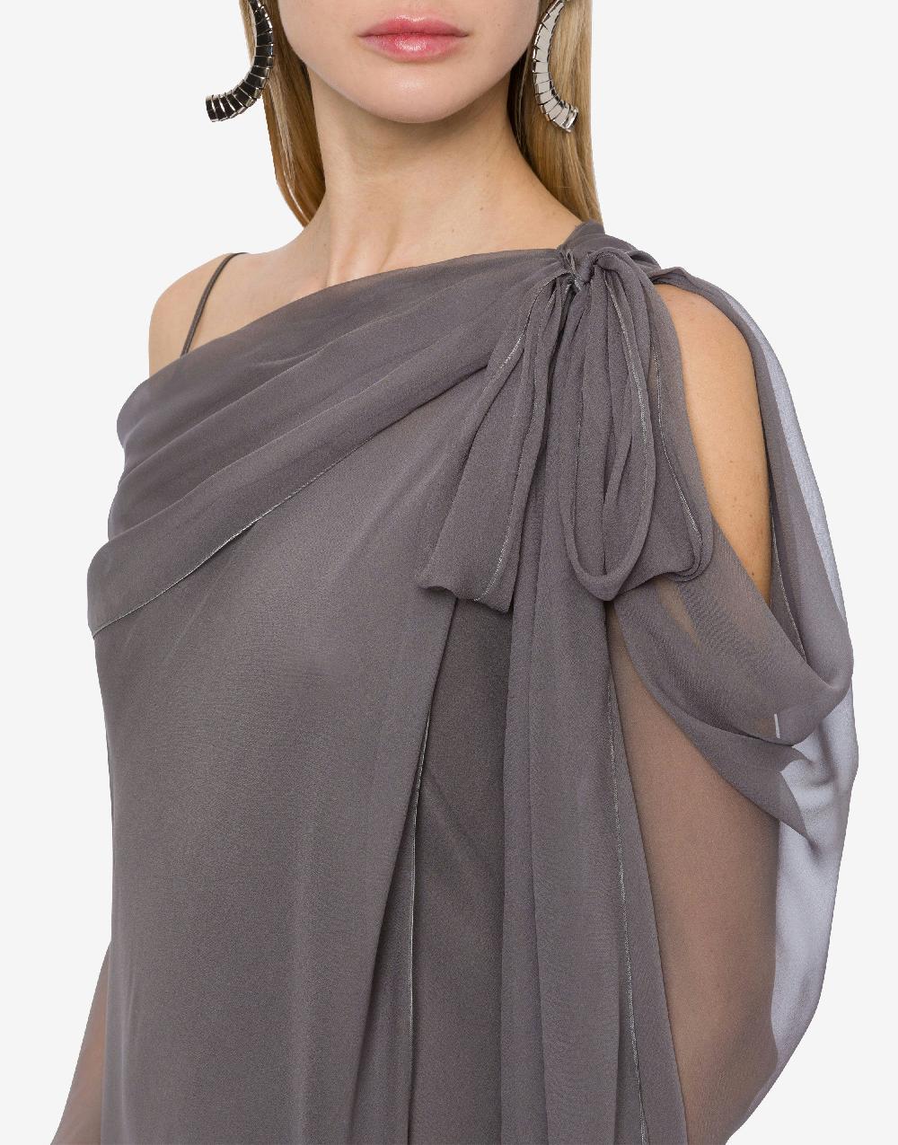 Alberta Ferretti Abito lungo in chiffon con drappeggi Affare Del Giorno