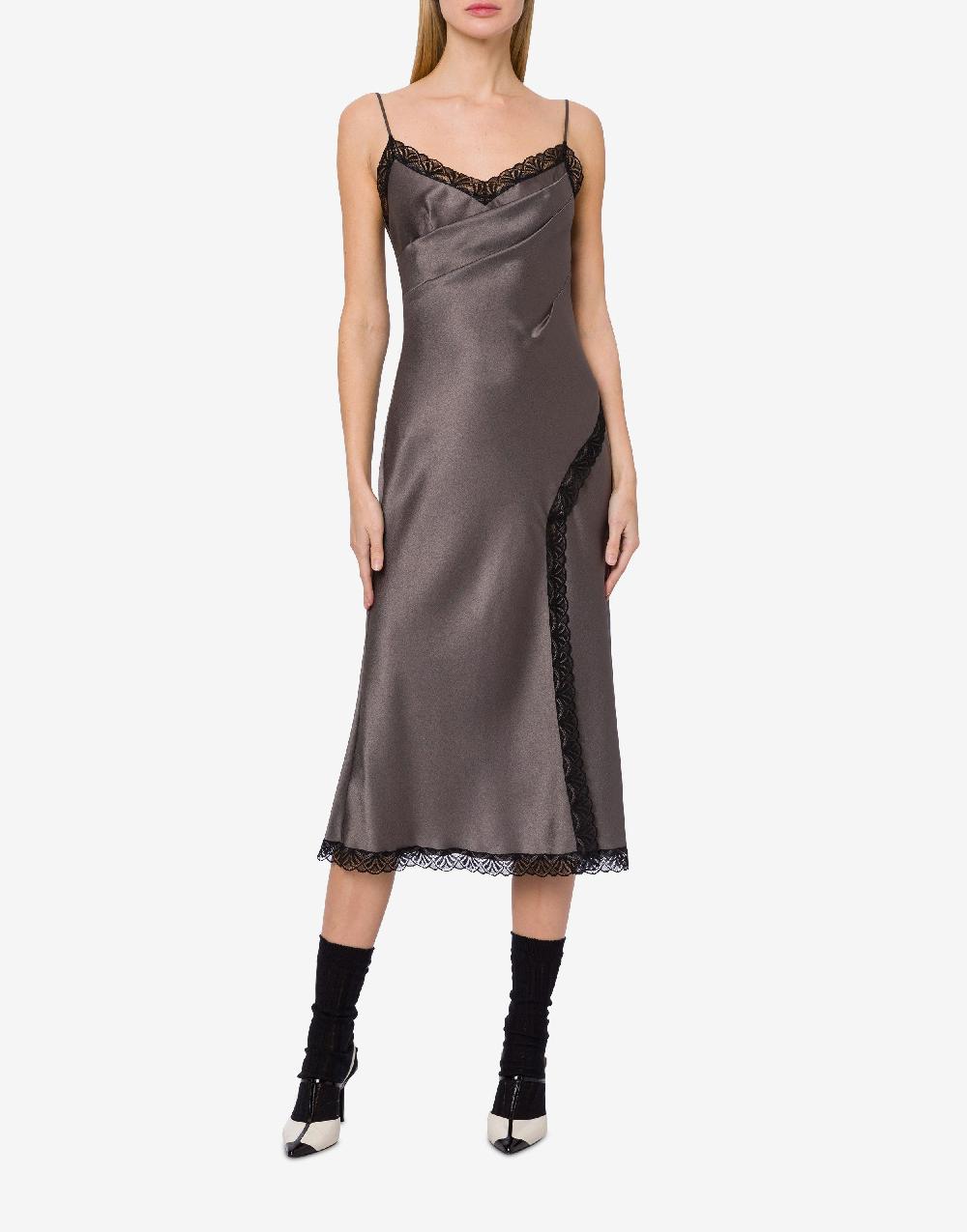Alberta Ferretti Abito sottoveste in raso con pizzo Prezzo Ridotto