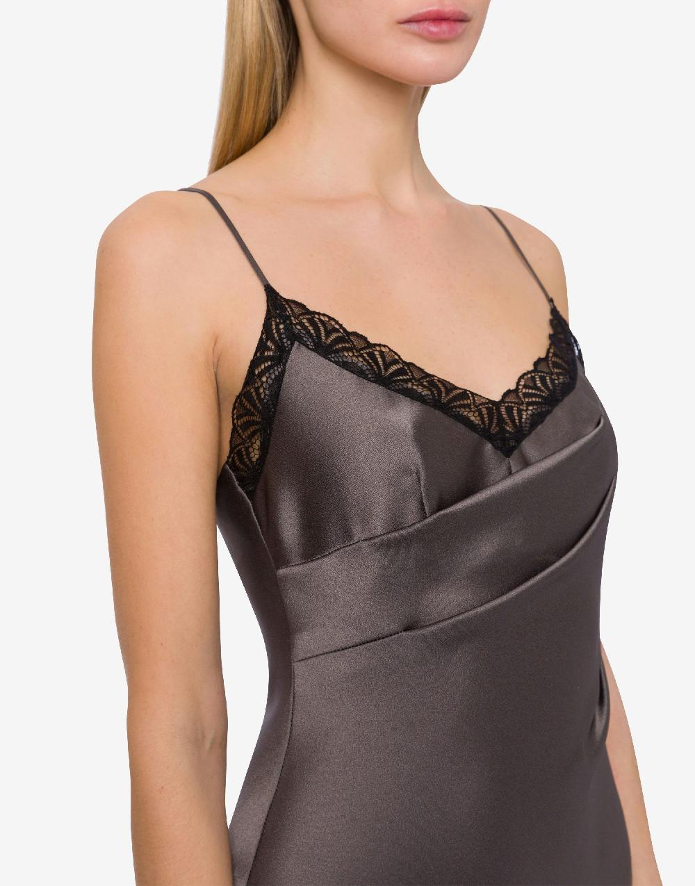 Alberta Ferretti Abito sottoveste in raso con pizzo Prezzo Ridotto
